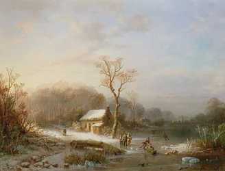 Scène de patinage, 19ème siècle